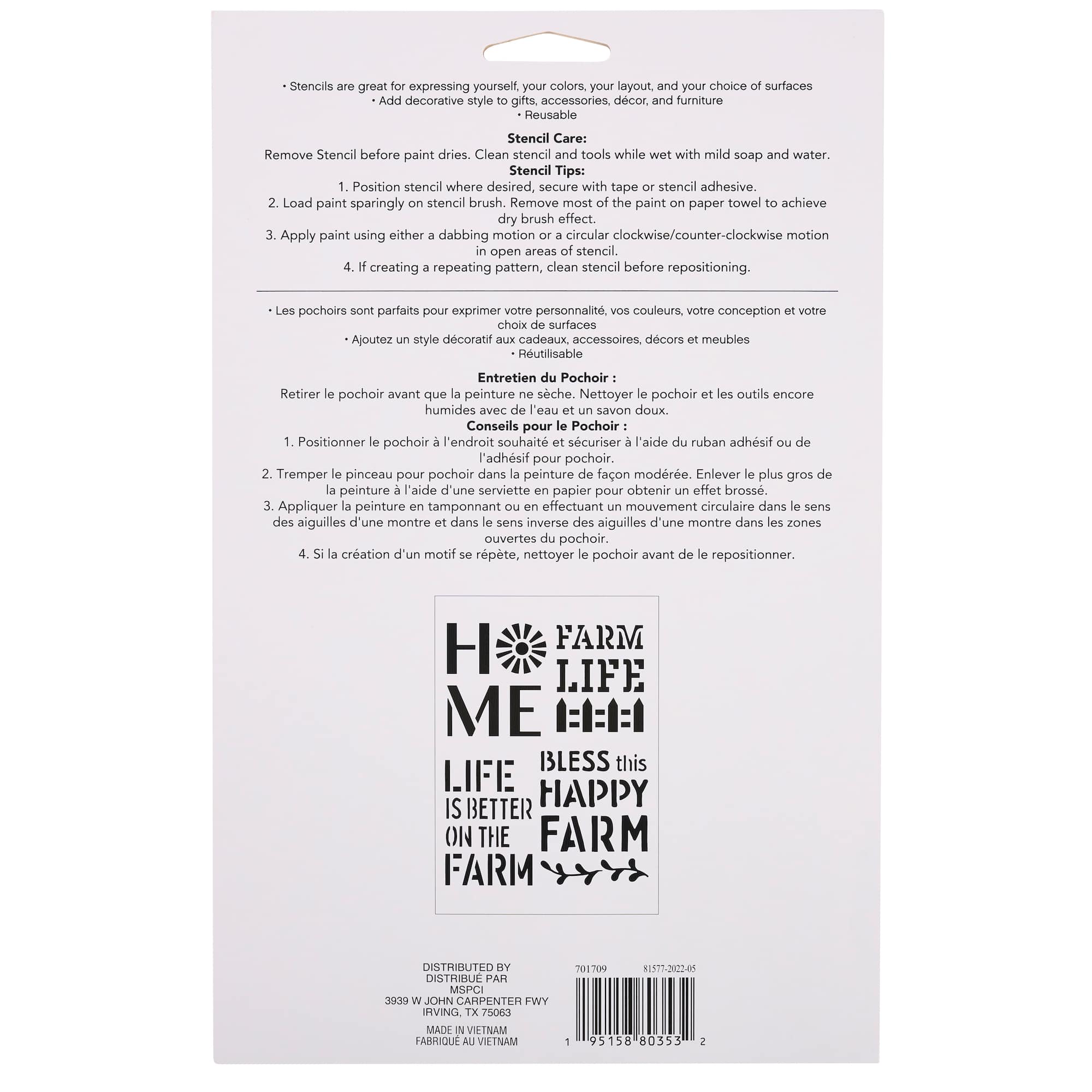 Farmhouse Sentiments Stencils by Craft Smart®, 7" x 10"